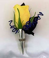 yellow rose boutonniere holder